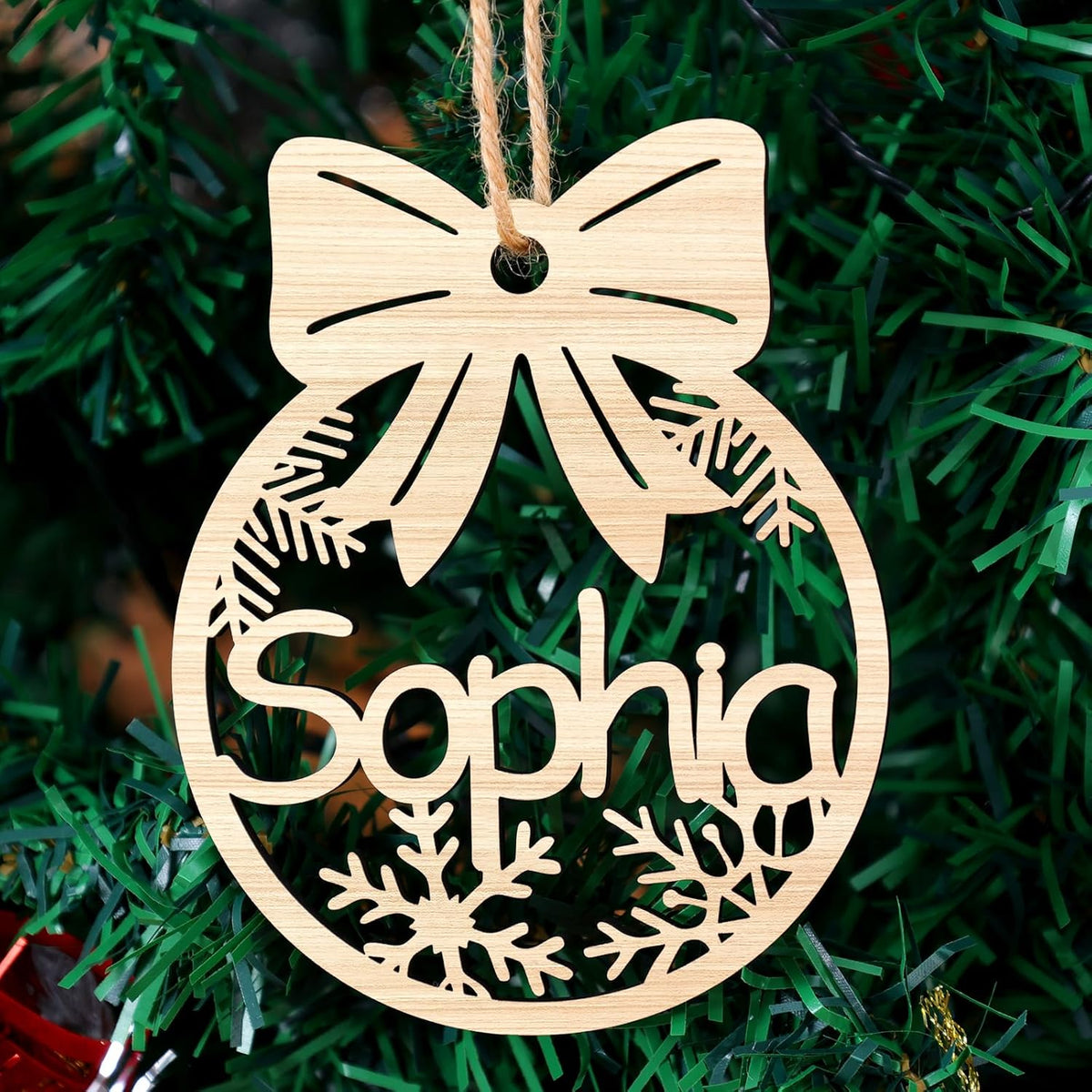Personalized Christmas Ornaments with Name,Wooden Christmas Tree Ornaments 2025 with Custom Family Name for Kids Adults,Xmas Ornaments for Christmas Tree Gifts (01-6 Styles of Christmas Ornament)