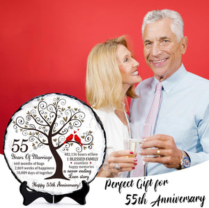 Emerald Couple Slate Plate- 55th Wedding Gifts for Parents Couple - 55th Anniversary Unique Gift Ideas - 55th Wedding Slate Plate (55th Wedding Anniversary)