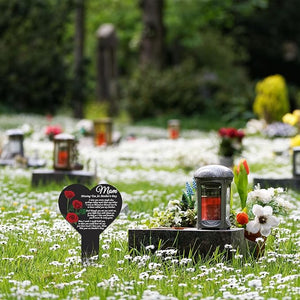 Mother's Day Memorial Stakes Grave Decorations for Cemetery Grave Plaque Stake Markers Memorial Mom Plaques Sympathy Garden Stake Waterproof Grave Stake Garden Cemetery Decorations for Grave Yard