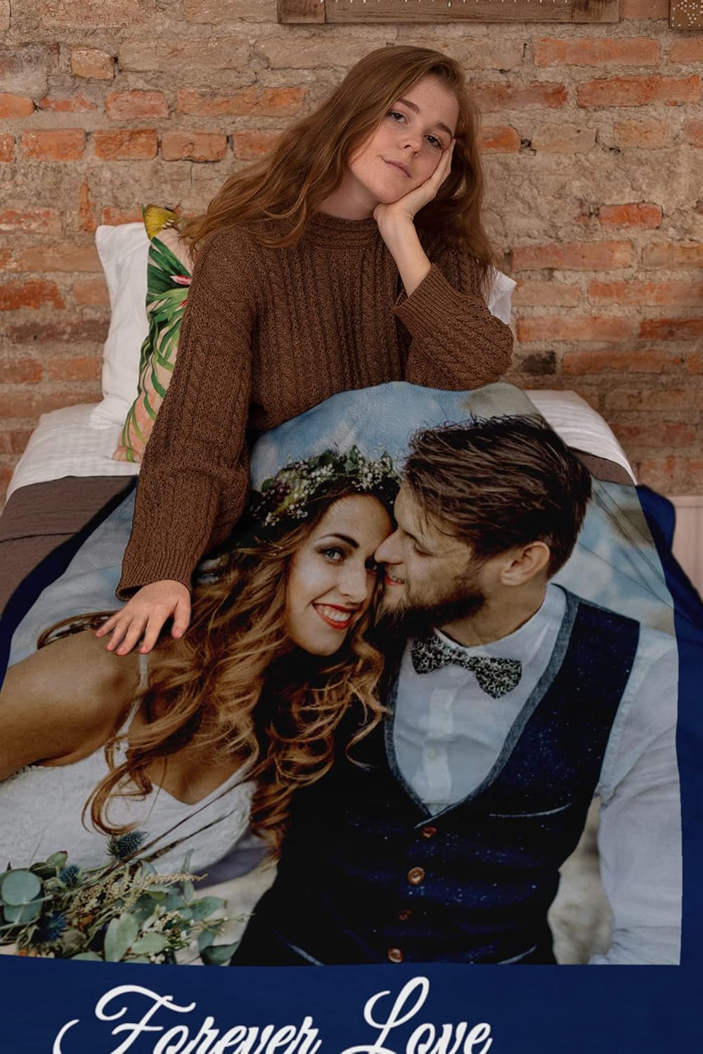 Custom Blankets with Picture Customized Photo Blanket Boyfriend Girlfriend Gifts Personalized Couples Gifts I Love You Birthday Gifts for Men Wife Husband