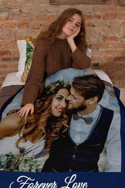 Custom Blankets with Picture Customized Photo Blanket Boyfriend Girlfriend Gifts Personalized Couples Gifts I Love You Birthday Gifts for Men Wife Husband