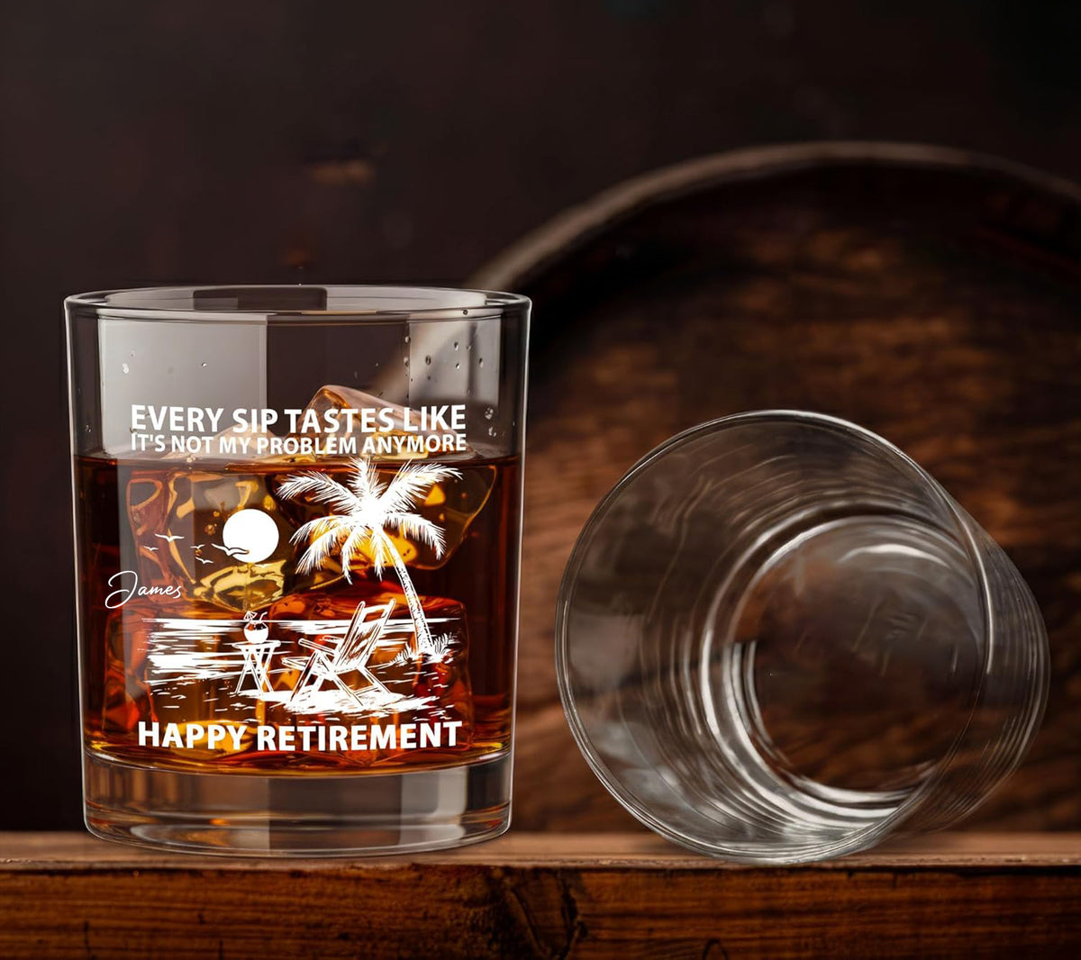 Funny Retirement Gifts for Men Women 2026- 11 oz Engraved Crystal Whiskey Glass - Going Away Goodbye Farewell Gifts for Coworkers Boss, Retirement Gift for Friends Dad Grandpa Woman