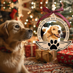 Dog Photo Frame Memorial Christmas Ornaments 2025 - Forever in Our Hearts, Remembrance, in Memory Gifts Loss of Dog, Cat - Pet Loss, Pet Sympathy Personalized Picture Ornaments for Christmas Tree