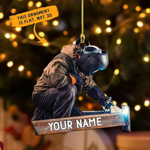 Personalized Welder Ornament, Custom Welder Ornaments Welding Ornaments Flat Two Sided Hanging Plastic Ornaments Welder Gift Christmas Ornament Hanging Decorations Ornament