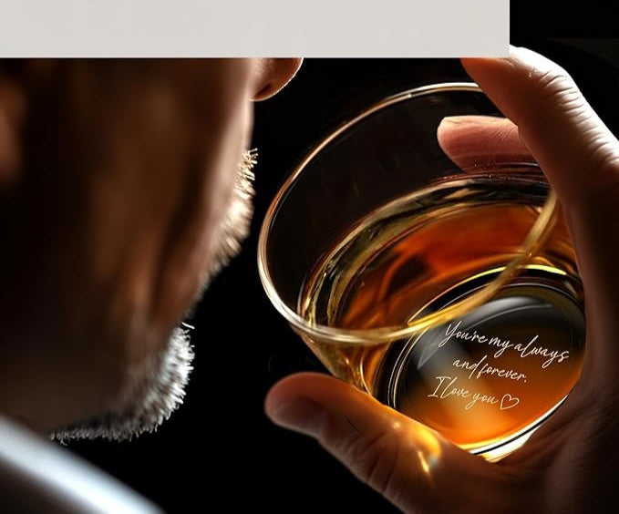 Handwriting Whiskey Glass, Personalized Anniversary Gift, Engraved whiskey glass, Birthday Gift for Dad/Boyfriend, Custom Couple Gift