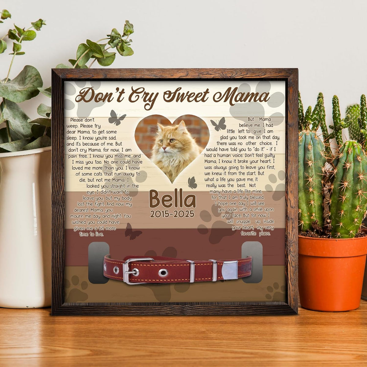 Personalized Dog Loss Frame with Collar Display Pet Memorial Frame for Deceased Cat Sympathy Gift for Pet Owners Memory Picture Frame for Dogs