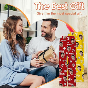 Personalized Baseball Pajamas Pants With Face Photo, Custom PJ Bottom Pants, Customized Gifts For Baseball Lovers Men Women Husband Wife Dad Mom