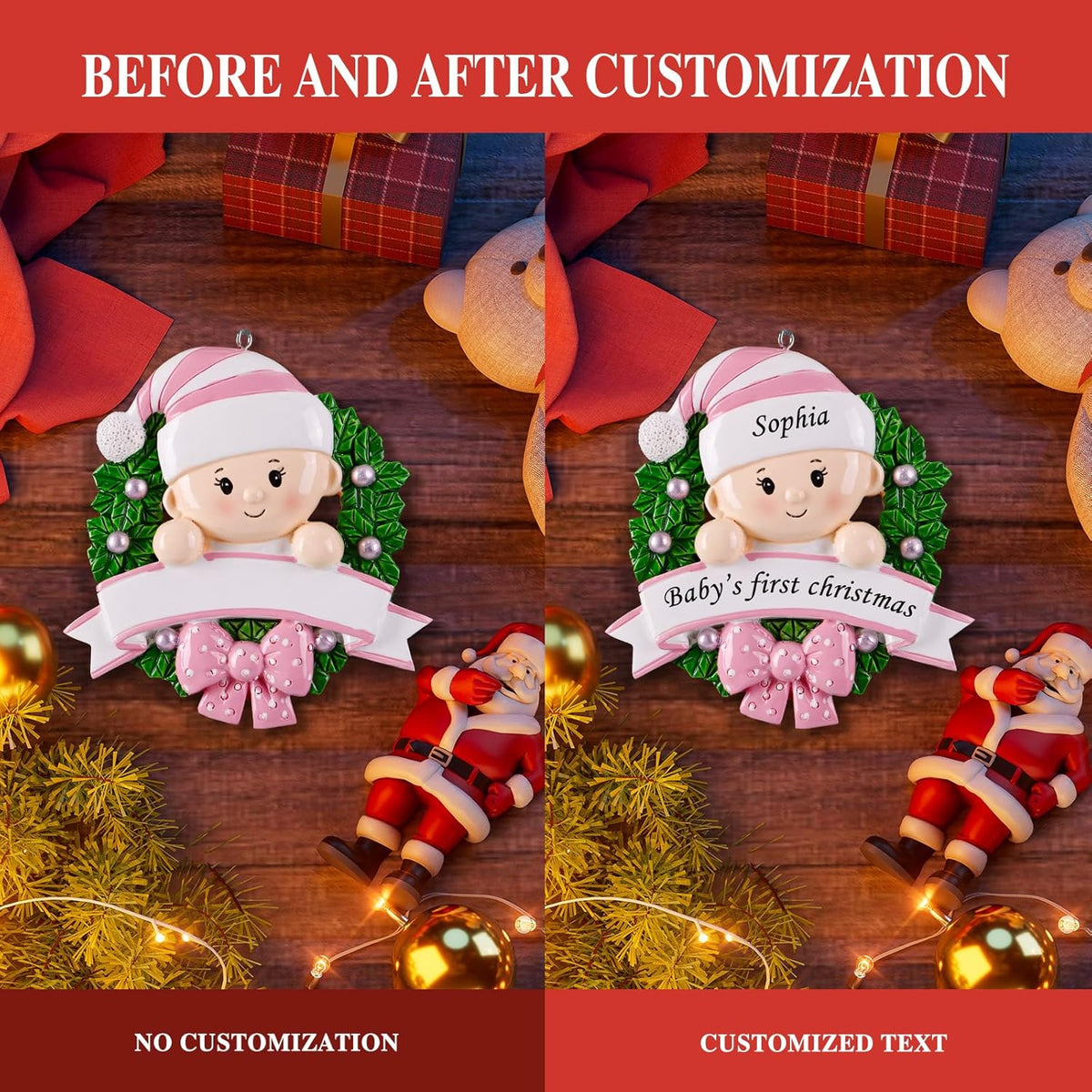 Personalized Babys First Christmas Ornament 2025 Girl Boy - Personalized Christmas Ornaments, Baby's First for Girl,Boy at Christmas, Baby