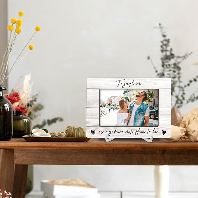 Couple Picture Frames, Engagement Wedding Gifts Photo Frame, Anniversary Couple Gifts for Boyfriend Girlfriend Newlywed, Romantic Mr And Mrs Love