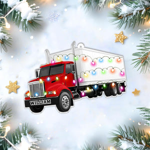 Personalized 2D Flat Truck Christmas Ornament - Gift for Driver, Dad, Men, Truck Lovers - Farmhouse Decor - Custom Acrylic Christmas Decoration