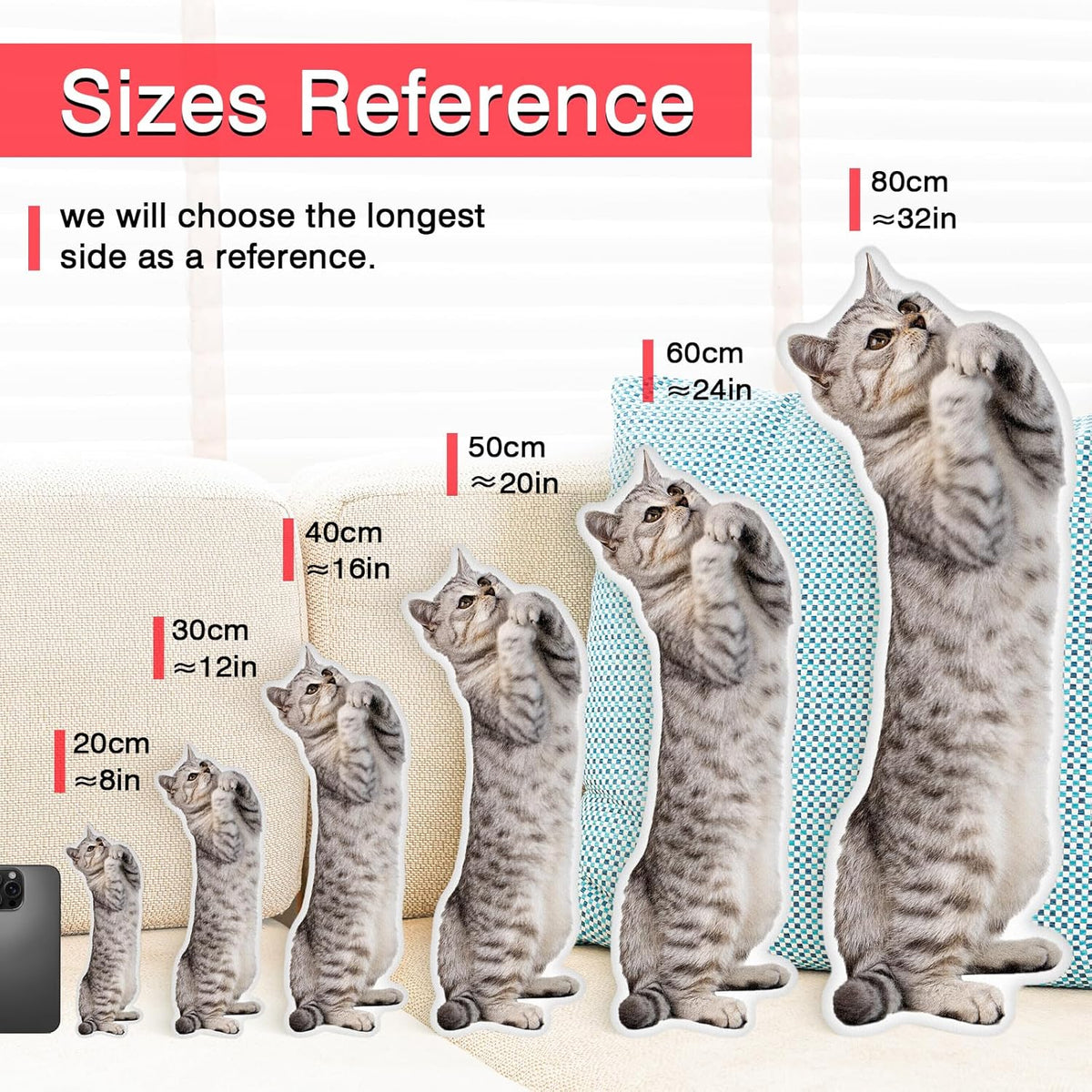 Custom Pillows with Picture, Customized Funny Pillow Personalized Photo, Custom Face Pillow for Valentines Gifts for Boyfriend Girlfriend, Custom Pet Pillow for Cat Dog Memorial Gifts