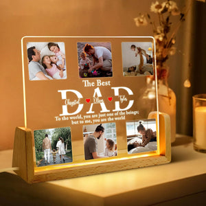Personalized Gifts for Dad, Father's Day Gifts from Daughter Son Wife, Acrylic LED Night Light with Picture, Dad Night Light, Gifts for Dad Who Wants Nothing, Christmas Birthday Gifts for Dad