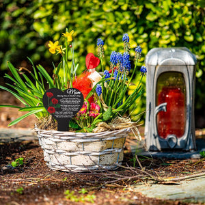 Mother's Day Memorial Stakes Grave Decorations for Cemetery Grave Plaque Stake Markers Memorial Mom Plaques Sympathy Garden Stake Waterproof Grave Stake Garden Cemetery Decorations for Grave Yard