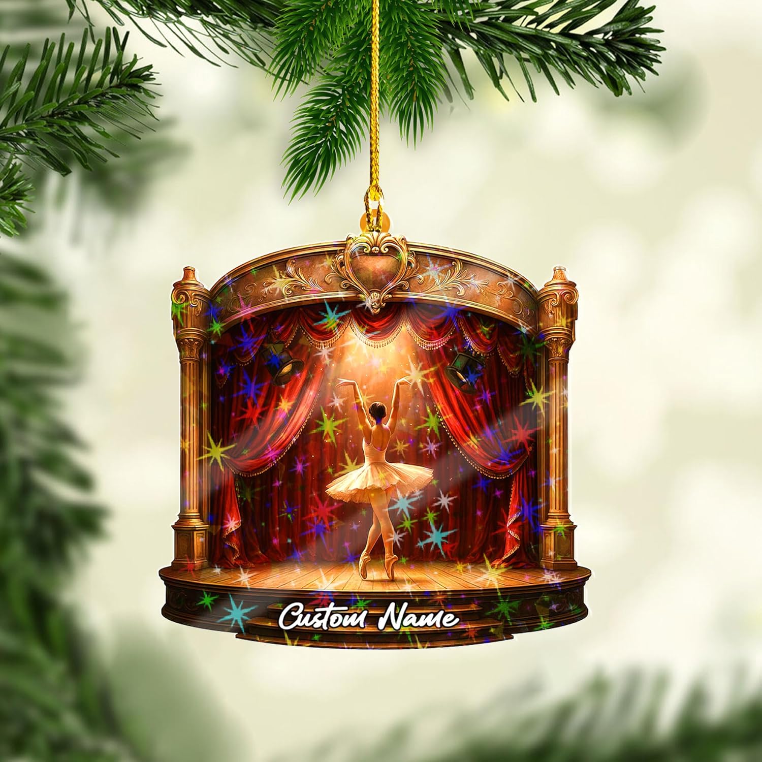 Personalized Ballerina Christmas Ornament 2025, Ballet Dance Ornaments, Ballet Shoes & Tutu Xmas Tree Decoration, Stage Performance Ornament, Gifts for Dancers & Dance Lovers