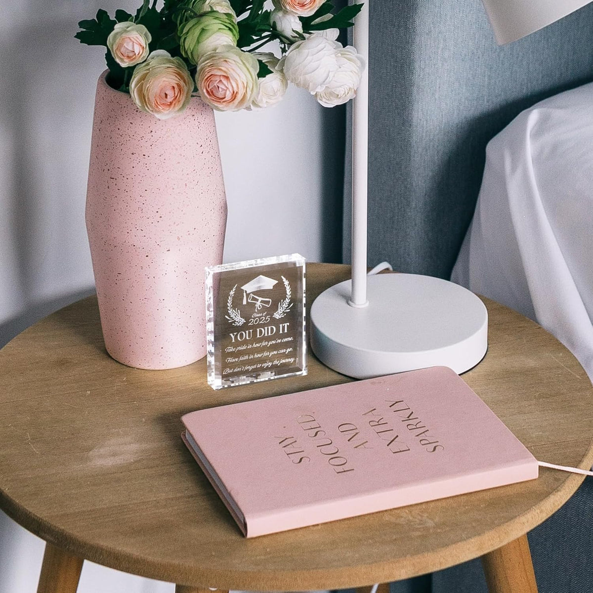 Graduation Gifts for Him Her, Class of 2025 Graduate Inspirational Gifts, Laser Engraved Crystal Graduation Keepsake for College High School PHD Masters Degree