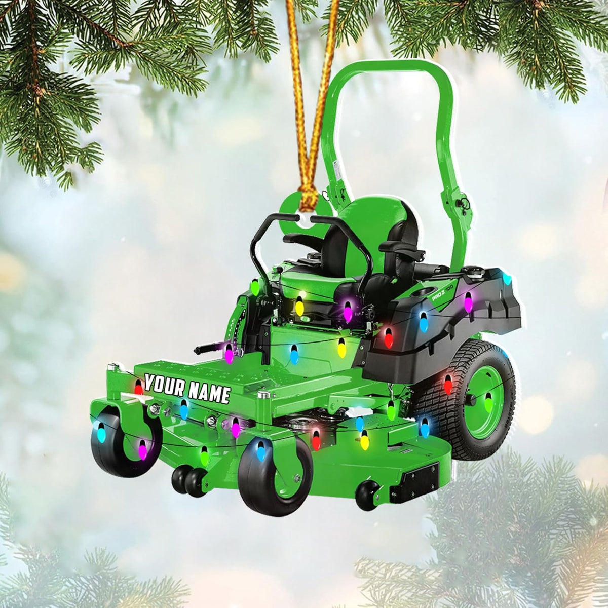 Personalized Lawn Mower Christmas Ornament Lawnmower Ornament Lawn Christmas Tree Lawnmower Ornaments with Xmas Lights Gardening Christmas Tree Ornaments