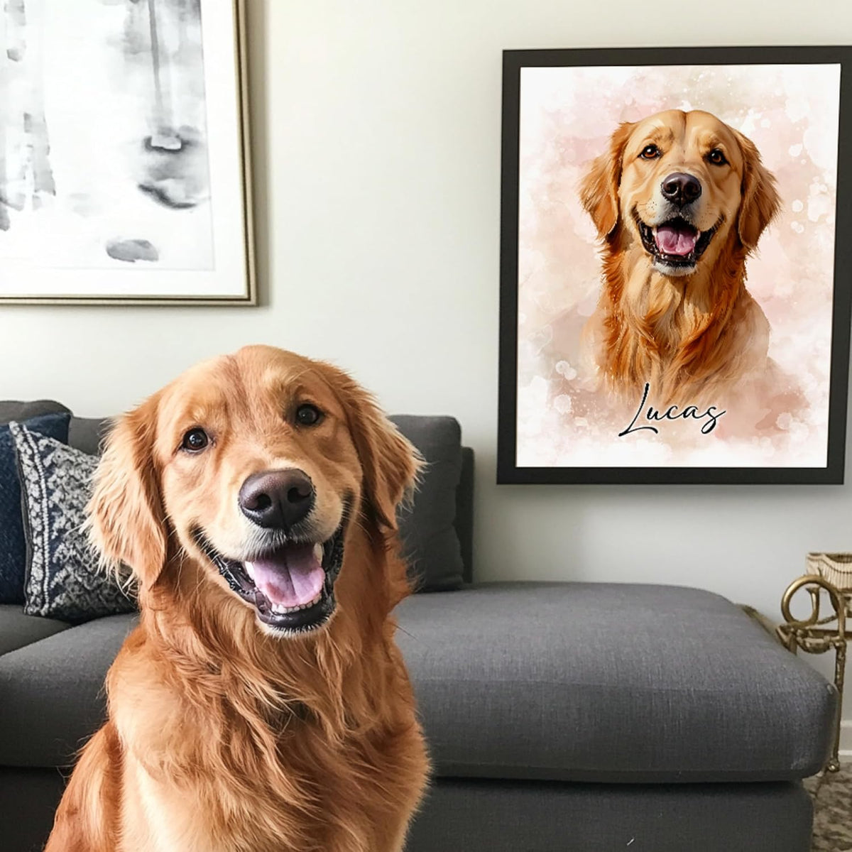 Custom Pet Portrait, Hand-Painted Portrait from Your Photo, Dog Memorial Gifts, Dog Wall Art Perfect for Birthdays, Anniversaries & Cherished Gifts