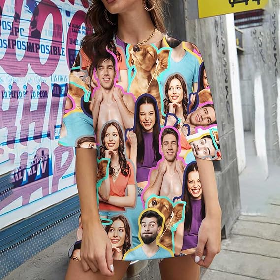 Custom T Shirts with face Personalized T Shirt for Men Women with Picture Design Your Own Shirt Birthday Gift Family Gift