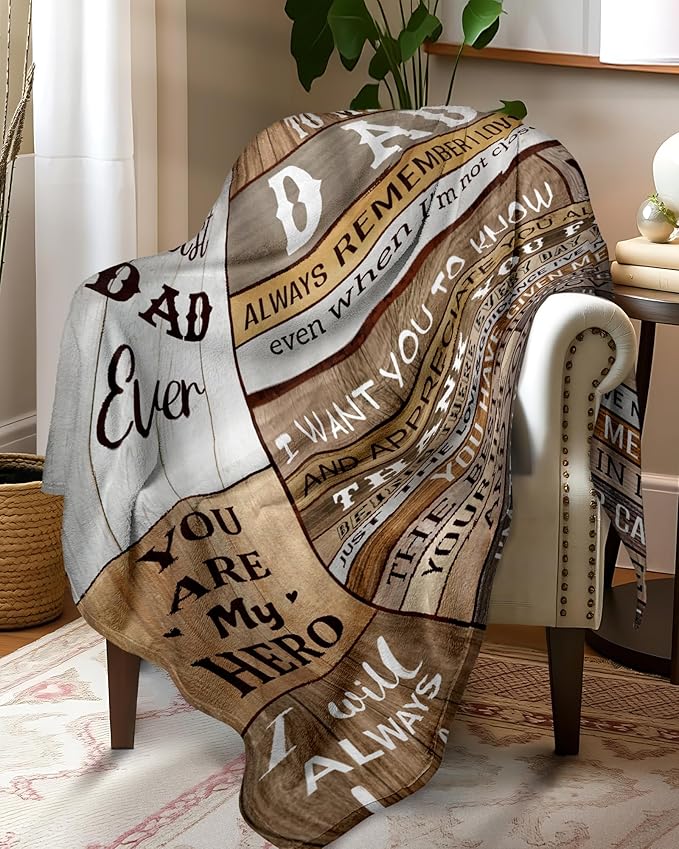 To My Dad Always Remember I Love You Soft Flannel Throw Blanket Gifts for Dad, Birthday, Father's Day, for Dad
