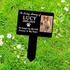 Personalized Cat Memorial Picture Grave Marker Stake Custom Pet Markers for Graves Cat Sign Pet Loss Sympathy Gift Cat Photo Tombstones for Graves Outdoor Animal Grave Markers Plaques