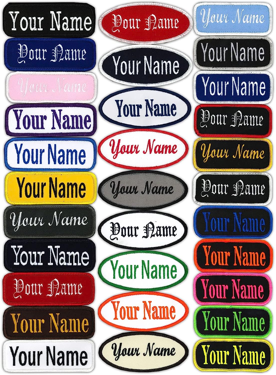 Personalized Name Patches Uniform or Work Shirt, Embroidered New Styles New Fonts