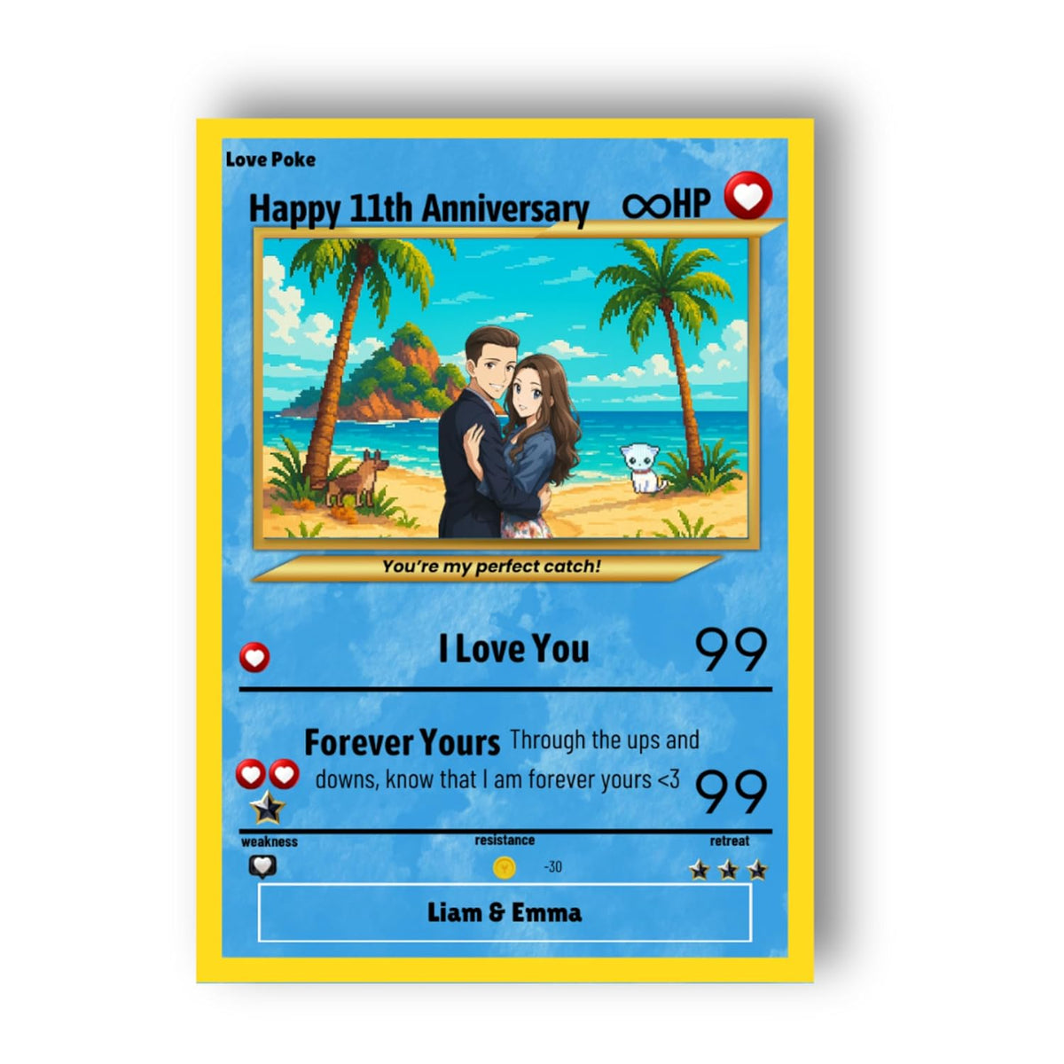Custom Poke Card with Your Photo Personalized Trainer or Character Card Customizable Background, Name, Stats & Text Great Gift for Kids, Couples, Gamers & Fans - Great Birthday Gift