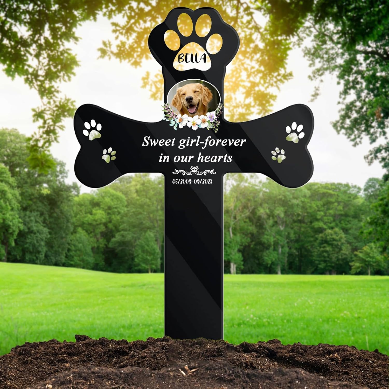 Custom Pet Grave Markers -Dog Grave Markers Outdoor Pet Grave Markers Cat Grave Markers for Cemetery Dog Tombstones for Graves Outdoor Dog Memorial Gifts for Loss of Dog