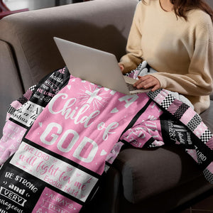 Christian Gifts for Women Blanket - I Am a Child of God Blankets - Inspirational Religious Birthday Catholic Spiritual & Baptism Confirmation Gifts for Girls
