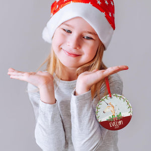 Personalized 2025 Christmas Ornaments for Kids, w/Optional Themes, Name & Date - Customized Christmas Hanging Ornament Gifts for Kids, Round Xmas Ornament