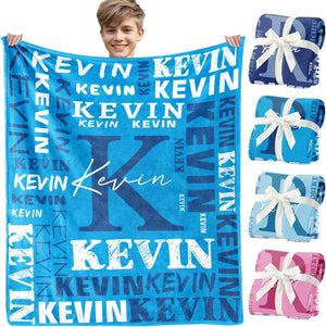 Personalized Blankets for Teen Girls Boys , Custom Blanket with Kids Names, Ultra-Soft Flannel Monogrammed Baby Throws Blankets, Customized Christmas Brithday Gifts for Adults