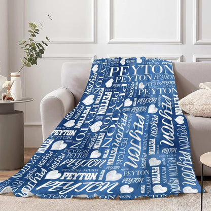 Custom Name Blankets Personalized Baby Aldults Blanket Customized Blanket with Name Text Monogrammed for Adult Kid Birthday