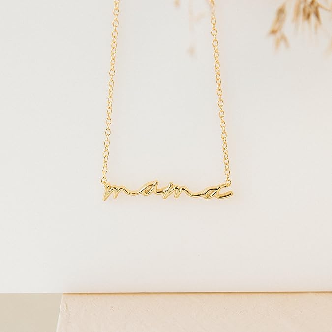 Mama Pendant Necklaces for Women - Dainty Small 18K Gold Plated Mom Necklace Non Tarnish Gift for Mom,New Mom Trendy