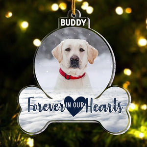 Acrylic Ornament, Forever in My Heart - Personalized Pet Memorial Photo Ornament, Custom Pet Memorial Keepsake, Perfect Christmas Memorial Gift for Pet Lovers, Dog Mom, Cat Mom (Loss of Dog)
