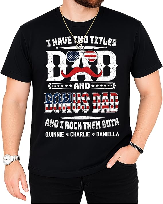 Personalized Grandpa Shirts, Dad 4th of July Shirt, American Flag Tee for Men, USA T-Shirt, Gift for Independence Day