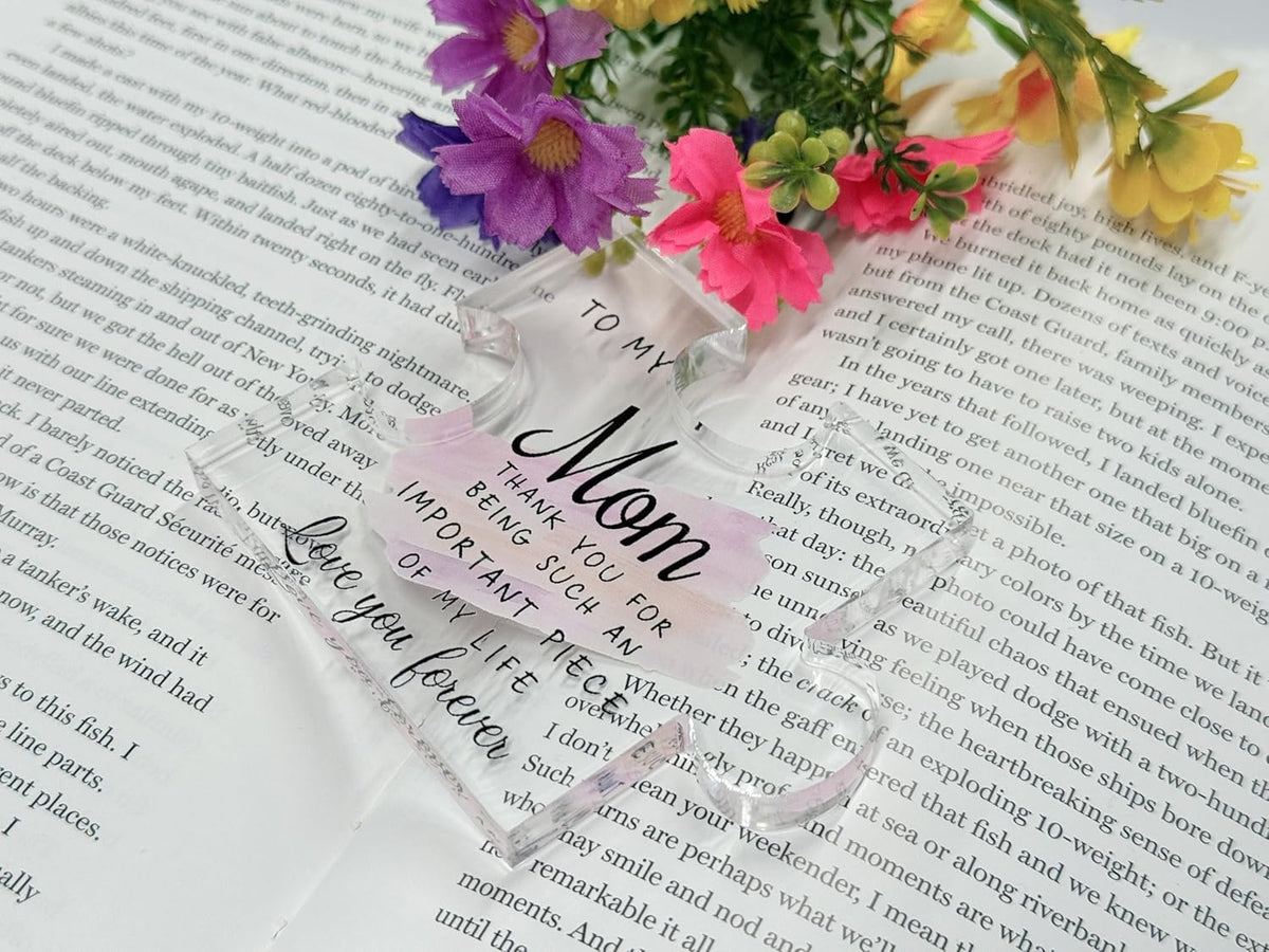 Gifts for Mom from Daughter Son, Acrylic Puzzle, Love Mom Gifts, Birthday & Mother's Day, Personalized Acrylic Puzzle for Birthdays, Christmas, and Beyond