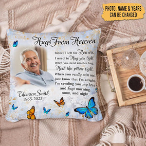 Personalized Memorial Sympathy Pillow with Insert Double-Sided Printed Gifts for Loss of Loved One in Heaven - Custom Picture Remembrance Gifts - Bereavement Gifts Sofa Home Decor