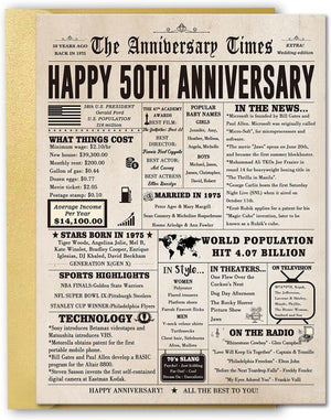 50th Anniversary Card for Women Men, Funny 50th Wedding Anniversary Decorations for Mom Dad, Romantic 50 Year Anniversary Card Custom Year Gift for Wife Husband, Golden Wedding Gift