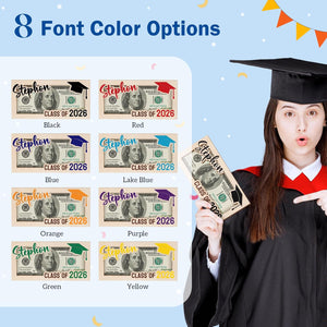 Graduation Money Holder 2026 Personalized, Graduation Gifts Money Holder with Name, Wooden Graduation Card Box Cash Holder Envelope, Class of 2026 Graduation Gifts