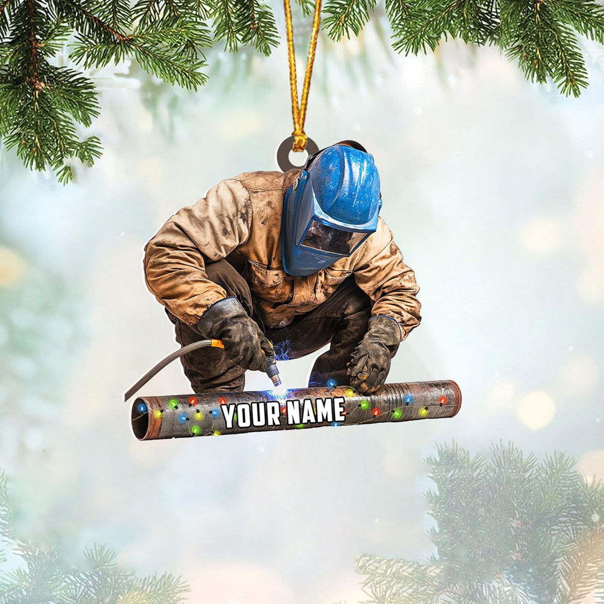 Personalized Welder Ornament, Custom Welder Ornaments Welding Ornaments Flat Two Sided Hanging Plastic Ornaments Welder Gift Christmas Ornament Hanging Decorations Ornament
