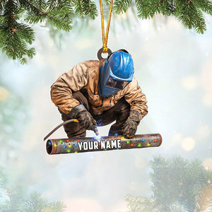 Personalized Welder Ornament, Custom Welder Ornaments Welding Ornaments Flat Two Sided Hanging Plastic Ornaments Welder Gift Christmas Ornament Hanging Decorations Ornament