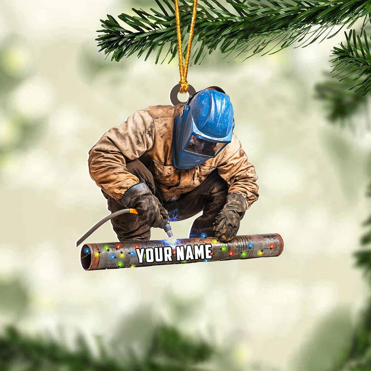 Personalized Welder Ornament, Custom Welder Ornaments Welding Ornaments Flat Two Sided Hanging Plastic Ornaments Welder Gift Christmas Ornament Hanging Decorations Ornament