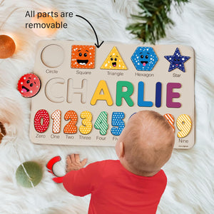 Puzzles for Toddlers Boy and Girl, Personalized Name Puzzle, 12 Month Toy, Gifts for 0 1 2 3 Years Old, Baby Gifts, Baby Shower, Christmas, NewBaby Gift, 0 3 6 9 12 18 24 36 Months
