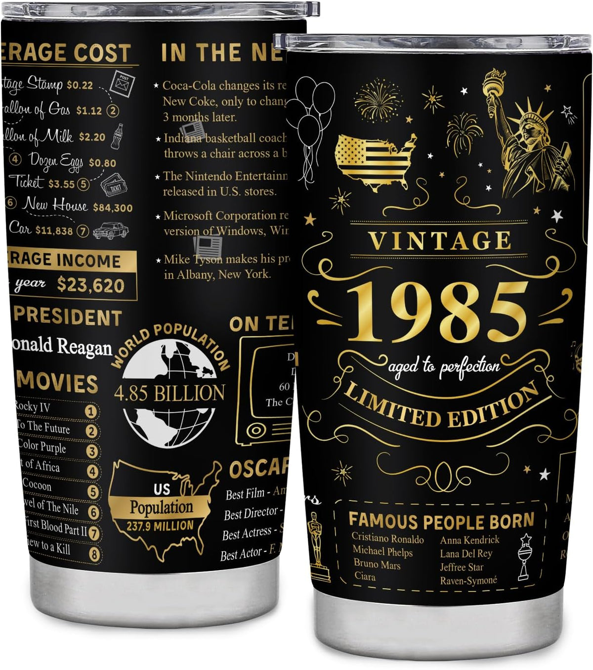 80th Birthday Gifts for Women Men, 1945 Birthday Tumbler 20oz, 80 Year Old Birthday Gifts for Women Men, Best Gifts for 80 Year Old Women Men, 1945 Birthday Stainless Steel Tumbler 20oz