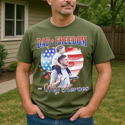 Make Father's Day Great Again Custom Shirts for Men 4th of July Personalized Gifts Customized Fathers Day Shirts Custom T Shirts Design Your Own Face Shirt