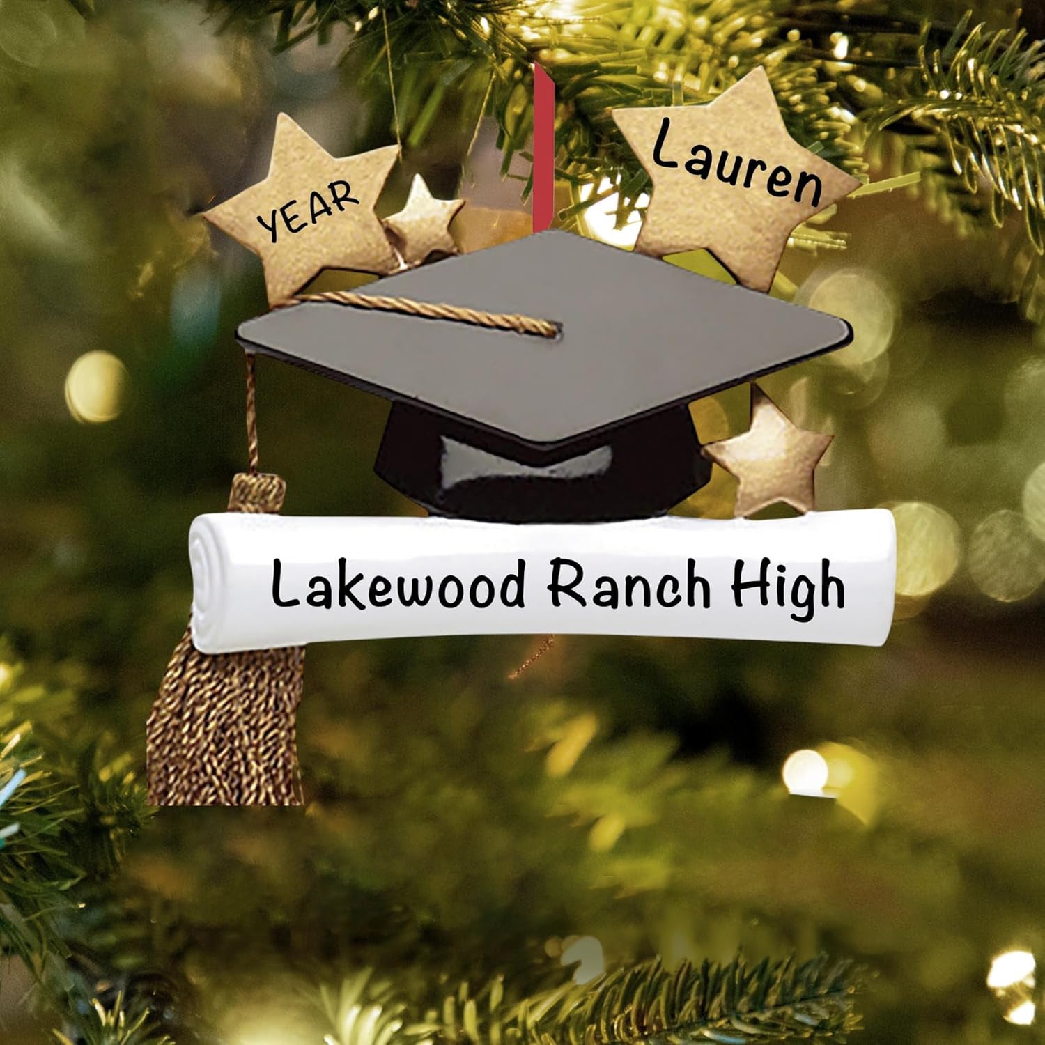 Personalized Graduation Ornament Class of 2025 High School Senior Christmas Ornaments for Tree | Custom Gift Wrapped Grad Cap Keepsake for Graduates