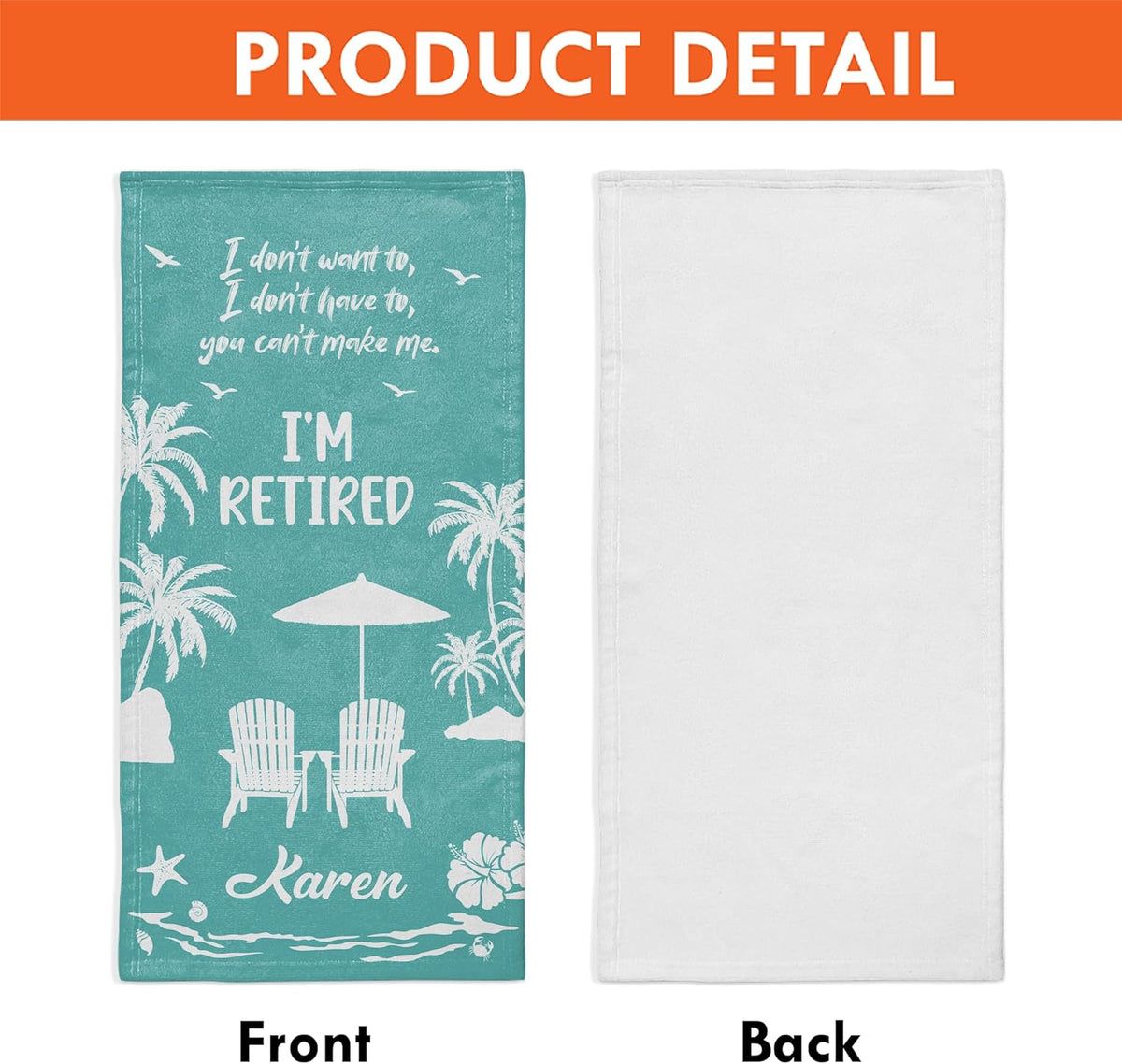 Personalized Retirement Beach Towel 2026, Custom Retirement Gift for Woman, Unique I'm Retired Beach Towel, Novelty Retired Gift for Coworker Friend Mom, Beach Lovers Presents
