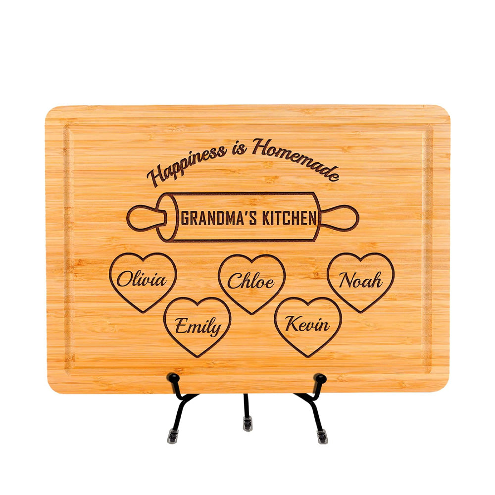 Personalized Cutting Board Grandma Gift for Mom, Nana, Nanny, Gigi Birthday Gifts, Custom Mothers Day Gift, Custom Engraved Cutting Board, Grandma's Kitchen Kids Names, Customize Mom and Grandma Gift