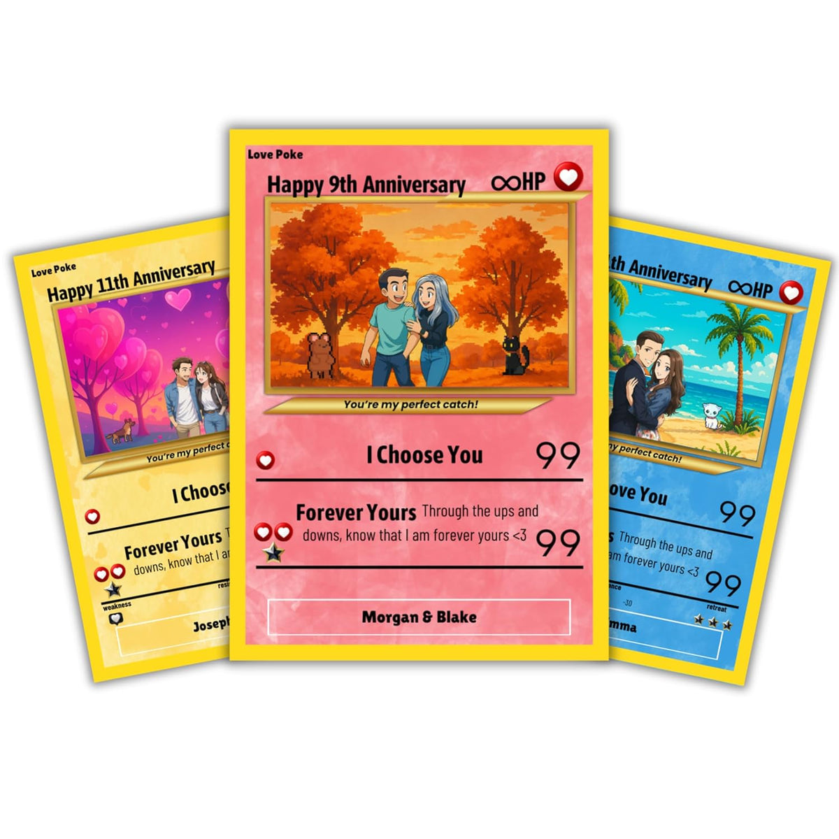 Custom Poke Card with Your Photo Personalized Trainer or Character Card Customizable Background, Name, Stats & Text Great Gift for Kids, Couples, Gamers & Fans - Great Birthday Gift