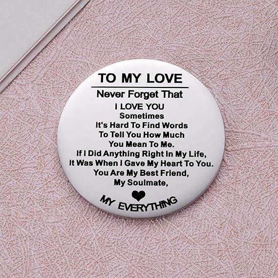 My Soulmate My Everything Pocket Hug Token Inspirational Reminder Gifts Mental Health Thinking of You Gift Self Love with PU Leather Keychain