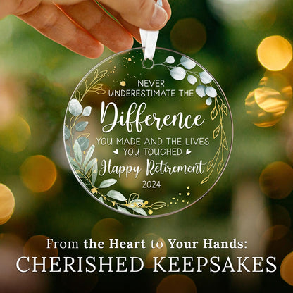 Retirement Gifts - Retirement Gifts for Women, Men 2025 - Retired Ornament 2025 - Custom YearRetired Gift for Coworker, Boss, Employee, Teacher, Nurse, Woman, Man - Acrylic Christmas Ornament Keepsake